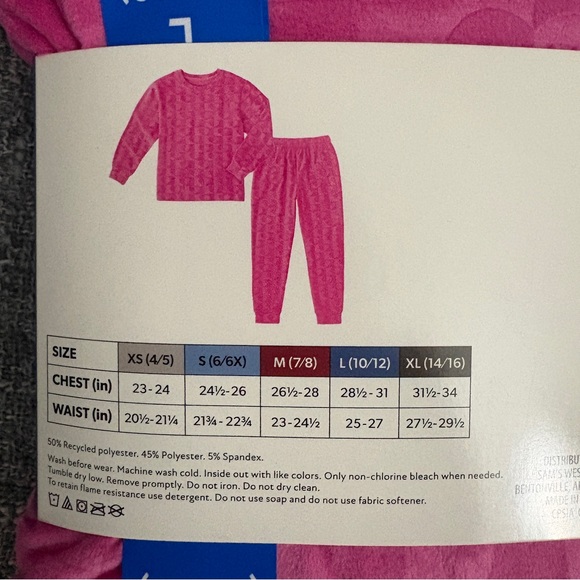 Member's Mark Girls Cozy Pink Pajama Set - Picture 3 of 3